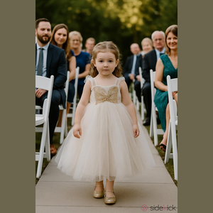 Pottery Barn Kids Ivory Gold Pink Butterfly Fairy Wedding Formal Dress Size 4-6